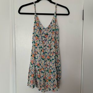 MyGirl Floral Spaghetti Strap Mini Dress in White green - Size 8
